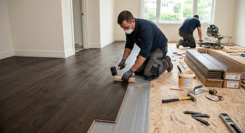Dark Wood Floor Installation in Wooster, OH